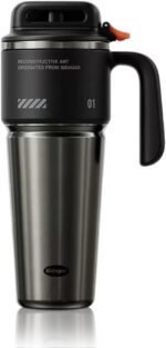 Sidagar 32 oz Tumbler with Handle and Straw, Stainless Steel Insulated Water Bottle with Lid, Push-button Lid Sports Tumbler, Fits in Cup Holder, Black - Image 2