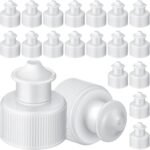Sieral 20 Pack Push Pull Replacement Caps 28 mm Sport Water Bottle Cap Plastic Twisted Bottle Lids Sport Bottles Screw Top for Water or Soda Bottles - Image 2