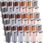 Sieral 36 Packs Stainless Steel Tumbler Bulk with Lid Vacuum Double Wall Insulated Travel Coffee Mug Powder Coated Tumbler Cup for Graduation Wedding Christmas Birthday Party(Brown Gray, 20 oz) - Image 2