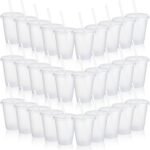 Sieral Cups with Straws and Lids Kids Tumbler with Straw Reusable Water Bottle Iced Coffee Travel Mug Adults Plastic Cups for Parties 16 oz (Clear Colors,30 Pack) - Image 2