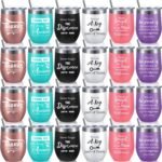 Sieral Team Gifts for Employees Thank You Tumbler Bulk Employee Christmas Appreciation Gifts for Coworkers Office Staff 12 oz Stainless Steel Tumbler with Lid and Straw(Novel Style,24 Pcs) - Image 2