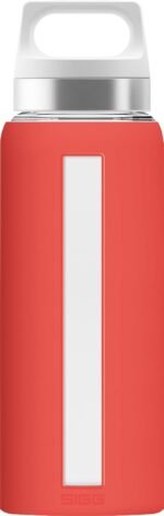 Sigg Dream Glass Water Bottle with Silicone, 0.65 Litre, Scarlet - Image 2