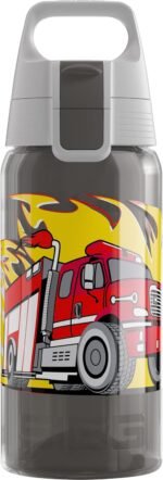 Sigg - Kids Water Bottle - Viva One Fire Truck - Suitable For Carbonated Beverages - Leakproof - Dishwasher Safe - BPA Free - Sports & Bike - Grey - 17 Oz - Image 2