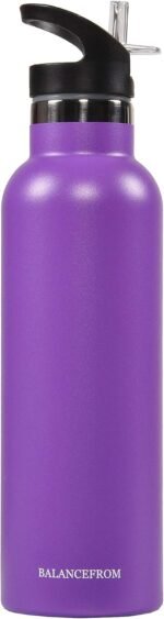 Signature Fitness Double-Wall Vacuum Insulated Stainless Steel Water Bottle, 3 Caps Included, Multiple Colors and Sizes - Image 2