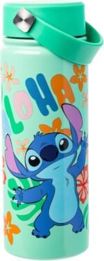 Silver Buffalo Disney Lilo and Stitch “Aloha” Stainless Steel Water Bottle with Swivel Handle, 20 Ounces - Image 2