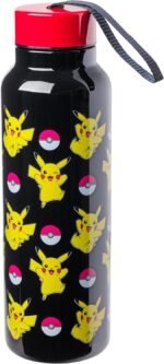 Silver Buffalo Pokemon Ball and Pikachu Stainless Steel Water Bottle with Strap, 27 Ounces - Image 2