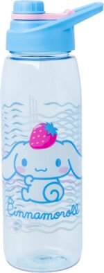Silver Buffalo Sanrio Hello Kitty and Friends Cinnamoroll with Strawberry Water Bottle with Screw-On Lid, 28 Ounces - Image 2