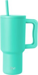 Simple Modern 30 oz Trek Tumbler with Handle and Straw Lid | Cup Holder Friendly Insulated Stainless Steel Travel Mug | Tropical Wave - Image 2