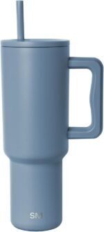 Simple Modern 40 oz Trek Tumbler with Handle and Straw Lid | Cup Holder Friendly Insulated Stainless Steel Travel Mug | Blue Dune - Image 2