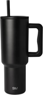 Simple Modern 40 oz Trek Tumbler with Handle and Straw Lid | Cup Holder Friendly Insulated Stainless Steel Travel Mug | Midnight Black - Image 2