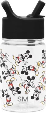 Simple Modern Disney Mickey Mouse Kids Water Bottle Plastic BPA-Free Tritan Cup with Leak Proof Straw Lid | Reusable and Durable for Toddlers, Boys | Summit Collection | 12oz, Mickey Mouse Retro - Image 2
