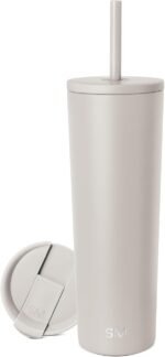 Simple Modern Insulated Tumbler with Lid and Straw | Iced Coffee Cup Reusable Stainless Steel Water Bottle Travel Mug | Gifts for Women Men Her Him | Classic Collection | 28oz | Almond Birch - Image 2