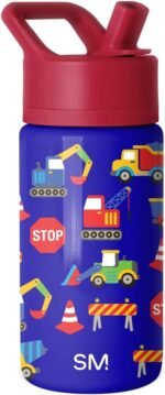 Simple Modern Kids Summit Water Bottle with Straw Lid | 14oz Stainless Steel Cup Insulated Tumbler for Toddlers, School | Under Construction - Image 2