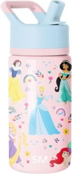 Simple Modern Kids Summit Water Bottle with Straw Lid | Disney Princess 14oz Stainless Steel Cup Insulated Tumbler for Girls, School | Princess Rainbows - Image 2