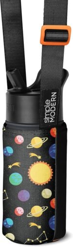 Simple Modern Kid's Water Bottle Carrier Sling with Adjustable Strap | Bottle Holder Crossbody Bag for Walking, Hiking and School | Summit Collection | Solar System - Image 2