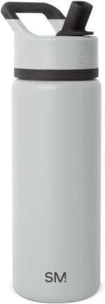 Simple Modern Kids Water Bottle with Straw Lid | Vacuum Insulated Stainless Steel Metal | Reusable Leak Proof BPA-Free Thermos for School | Summit Collection | 18oz, Ice Gray - Image 2