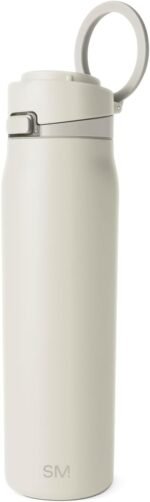 Simple Modern Mesa Loop Water Bottle with Covered Straw and Handle | 24oz Cup Holder Friendly Insulated Stainless Steel Bottles for Travel, Sports and School | Cashew - Image 2