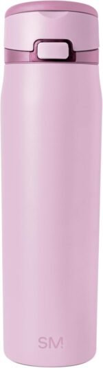 Simple Modern Mesa Loop Water Bottle with Covered Straw and Handle | 24oz Cup Holder Friendly Insulated Stainless Steel Bottles for Travel, Sports and School | Pink Champagne - Image 2
