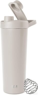 Simple Modern Stainless Steel Shaker Bottle with Ball 24oz | Metal Insulated Cup for Protein Mixes, Shakes and Pre Workout | Rally Collection | Almond Birch - Image 2
