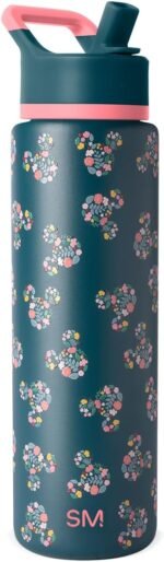 Simple Modern Summit Water Bottle with Straw Lid | Disney 30oz Leak Proof Stainless Steel Insulated Cup | Gifts for Her Him | Mickey Mouse Floral on Riptide - Image 2