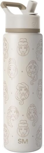 Simple Modern Summit Water Bottle with Straw Lid | Disney 30oz Leak Proof Stainless Steel Insulated Cup | Gifts for Her Him | Princess Icons - Image 2