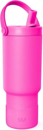 Simple Modern Trek Pivot | 24oz Kids Flip Straw Tumbler with Handle and Silicone Boot | Insulated Water Bottle Stainless Steel Cup | School Travel Jug | Raspberry Vibes - Image 2