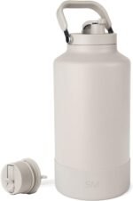 Simple Modern Trek Pivot | Gallon Water Bottle Jug with Handle & Boot | Interchangeable Straw & Chug Lids | Large Insulated Stainless Steel | Sports Camping Outdoors | 128oz, Almond Birch - Image 2