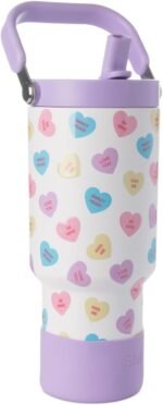 Simple Modern Valentine's Day Trek Pivot | 30oz Flip Straw Tumbler with Handle | Gifts for Her | Water Bottle & Boot | Interchangeable Straw & Chug Lids | Stainless Steel Jug | Word Hearts - Image 2