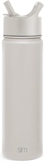 Simple Modern Water Bottle with Straw Lid Vacuum Insulated Stainless Steel Metal Cup Bottles | Reusable Leak Proof BPA-Free Flask for Gym, Travel, Sports | Summit Collection | 22oz, Almond Birch - Image 2