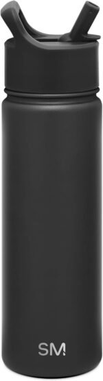 Simple Modern Water Bottle with Straw Lid Vacuum Insulated Stainless Steel Metal Thermos Bottles | Reusable Leak Proof BPA-Free Flask for Gym Sports | Summit Collection | 20oz, Midnight Black - Image 2