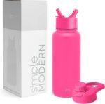Simple Modern Water Bottle with Straw and Chug Lid Vacuum Insulated Stainless Steel Metal Thermos | Reusable Leak Proof BPA-Free Flask for Sports | Summit Collection | 32oz, Raspberry Vibes - Image 2
