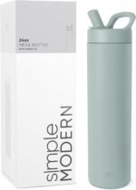 Simple Modern Water Bottle with Straw lid | Insulated Stainless Steel Thermos | Reusable Travel Water Bottles for Gym & Sports | Leak Proof & BPA Free | 24oz, Sea Glass Sage - Image 2