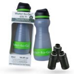 Small Filtered Water Bottle (18.5oz/55cl) Value Bundle with Three Filters, Nanofiltration Water Bottle with Filter for Travel, BPA-Free Bioplastic. Green - Image 2