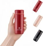 Small Thermo Bottle Mini Vacuum Insulated Water Bottle 200ml/6.8oz Water Flask Stainless Steel Thermal Water Bottles Thermo for Hot and Cold Drinks for Purse Handbag Pocket (Red) - Image 2