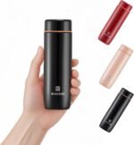 Small Thermo Bottle Slim Mini Vacuum Insulated Water Bottle 285ml/9.6oz Water Flask Stainless Steel Thermal Water Bottles Thermo for Hot and Cold Drinks Perfect for Purse or Kids Lunch Bag(Black) - Image 2