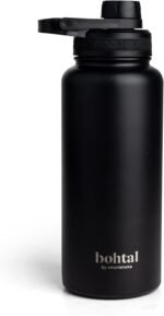 Smartshake Bohtal 960ml/32 oz Insulated Water Bottle, Durable Stainless Steel Water Bottle, Leak Proof Water Bottle, Keep Drinks Hot for 6 Hours, Cold for 12 Hours, BPA-Free, Leak-Proof Lid - Black - Image 2
