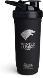 Smartshake Reforce Stainless Steel Game Of Thrones Winter Is Coming Shaker Bottle (900 ML /30oz) | Lightweight Resistance Sports Shaker Bottle with a Soft Lid | Leakproof, BPA Free & DEHP Free - Image 2