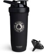 Smartshake Rockband Reforce Stainless Steel Protein Shaker Bottle - Non Insulated Gym Shaker Bottles - 900 ml | 30 oz - Leakproof Screw-on Lid - BPA Free | Motörhead, Born To Lose Logo, Black - Image 2