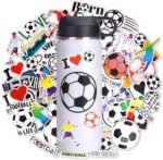 Soccer Water Bottle, 18 oz Insulated Stainless Steel Sports Bottle with 50Pcs Stickers, Soccer Stuff Gifts for Boys & Kids - Image 2