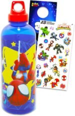 Spidey & Friends Reusable Sports Water Bottle Set - Bundle with Plastic 30oz Bottle with Twist Top for Home, School, Sports, Plus Sticker, More - Image 2