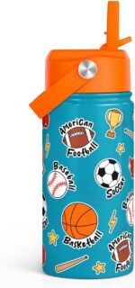 Sport Kids Water Bottle With Straw Lid 12oz Insulated Stainless Steel, Travel Tumbler, Gifts For Boys, Birthday, Christmas, Back To School - Image 2