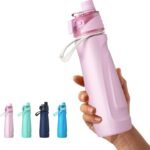 Sport Water Bottle Steel 24OZ - 2 in 1 Mist & Sip Function, Large BPA-Free Reusable, 100% Leakproof With Carry Handle, Lightweight Simple Modern for Girl Women,Gym,School,Camp,Travel,Bicycle Pink - Image 2