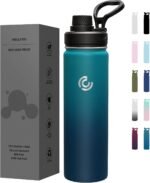 Sports Water Bottle 22oz, Insulated Water Bottle with Handle,Stainless Steel,Simple Modern,Suitable for Travel, School, Boy, Girl(Dark Night) - Image 2
