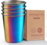 Stainless Steel Cups for Kids 7.8oz/230ml (4 Pack), Children's Rainbow Electroplating Cups, Camping Stainless Steel Cups, Stackable Metal Drinking Glasses, Toddler Stainless Steel Tumbler, BPA Free - Image 2