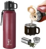 Stainless Steel Insulated Bottle, 50oz with cup Vacuum Insulated Water Bottle, Thermo for Hot Drinks/Cold Drinks,24-Hr Insulation Commute, Travel - Image 2