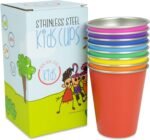 Stainless Steel Kids Cups - Set of 8 Rainbow Colored Metal Cups for Children and Toddlers, Premium 10 oz Drinking Glasses in Fun Colors, BPA Free, Unbreakable (Rainbow (8 Pack)) - Image 2
