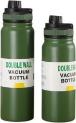 Stainless Steel Sports Water Bottle, 20oz/27oz Double Wall Vacuum Insulated Flask, Leakproof BPA-Free Thermos for Gym, Hiking, Cycling, Office, Hot & Cold Travel Bottle (Evergreen Hydration) - Image 2