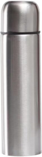 Stainless Steel Thermal Bottle for Hot and Cold Drinks Travel Coffee Mug with Cup Water Flask Vacuum Insulated Tumbler 17 oz/500ml （Silver） - Image 2