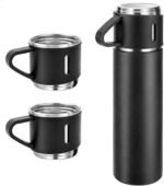 Stainless Steel Thermo 500ml/16.9oz Vacuum Insulated Bottle with Cup for Coffee Hot drink and Cold drink water flask. (black) - Image 2