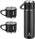 Stainless Steel Thermo 500ml/16.9oz Vacuum Insulated Bottle with Cup for Coffee Hot drink and Cold drink water flask.(Black,Set) - Image 2